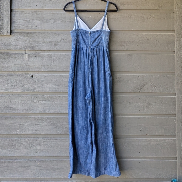 Madewell Denim Thistle Cami Jumpsuit Chambray Blue Size 4 Wide Leg - Picture 4 of 10